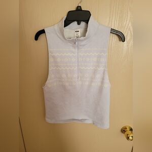 Victoria's Secret Pink Light Blue Stretchy Ribbed Vest Form Fitting Womens XXL